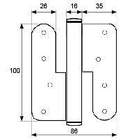 BISAGRA BS17 100x86x3mm INOX INOX 16 86 redondo derecha 3mm 106 ACERO INOXIDABLE 2 