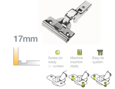 BISAGRA CAZOLETA 35MM TITUS T-TYPE FRENO SUAVE 48MM 110º BISAGRA 48MM AMORTIGUADO CODO 17 SCREEN-ON DIRECTO 110º 48MM AMORTIGUADO BISAGRA CODO 17 EASY FIX 