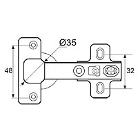 BISAGRA CAZOLETA 90º PISTON RINCONERA BC13 D:35mm ZINCADO 