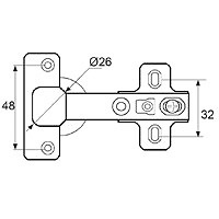 BISAGRA CAZOLETA BASIC BC01 D:26mm ZINCADO ZINCADO 18,3 52 BISAGRA CAZOLETA RECTA BC01 D:26mm ZINCADO 85 ACERO 24 