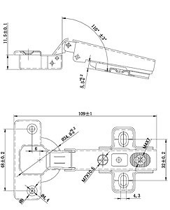 BISAGRA CAZOLETA CLIP BC03 D:35mm ZINCADO ZINCADO 22 635 BISAGRA CAZOLETA CLIP RECTA BC03 D:35mm ZINCADO 109 ACERO 24 