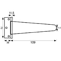 BISAGRA FORMA T BS23 NEGRO NEGRO 12 75 2 MM 145 ACERO 10 