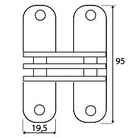 BISAGRA OCULTA BS04 ACERO INOX INOX 19,5 58 95 ACERO INOXIDABLE 2 25 KGS 