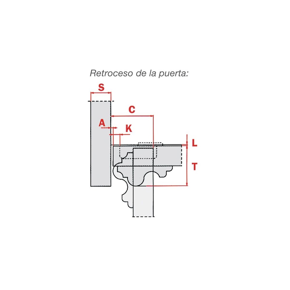 BISAGRA PARA PUERTA MADERA SALICE SERIE B NIQUELADO 110º 