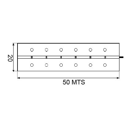 BISAGRA PIANO BS32 ROLLO 50 MTS LATONADO 20 MM 0,70 MM 50 MTS ACERO 1 