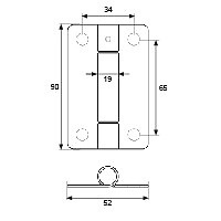BISAGRA PLANA CON MUELLE CB03 INOX 