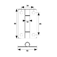 BISAGRA PLANA SIN MUELLE CB02 INOX 