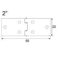 BISAGRA RAMAL BS28 HIERRO PULIDO 55 50 CUADRADO 22 ACERO 24 