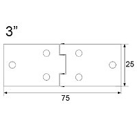 BISAGRA RAMAL BS28 HIERRO PULIDO 55 75 CUADRADO 25 ACERO 24 