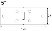 BISAGRA RAMAL BS28 HIERRO PULIDO 7 125 CUADRADO 27 ACERO 24 