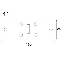 BISAGRA RAMAL BS28 ZINCADO 55 100 CUADRADO 25 ACERO 24 1 100 25 55 ACERO CUADRADO ZINCADO 