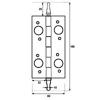 BISAGRA SEGURIDAD CON REMATE CANTO RECTO BS15 150x80mm 