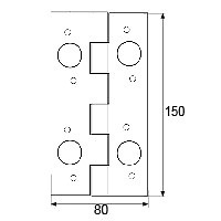 BISAGRA SEGURIDAD SIN REMATE CANTO RECTO BS16 150x80mm 