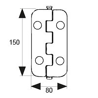 BISAGRA SEGURIDAD SIN REMATE CANTO RECTO BS16 150x80mm 