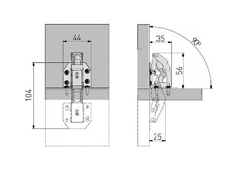 BISAGRA SOBREPONER PISTON GRANDE 