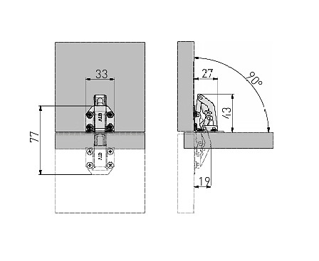 BISAGRA SOBREPONER PISTON PEQUEÑO 