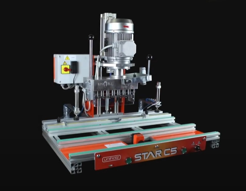 BISAGRADORA TALADRADORA SEMIAUTOMATICA DE CABEZAL MULTIPLE STAR-C5 