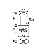 BLISTER CANDADO ARCO LARGO CN02 LATONADO LATON LATON 1 