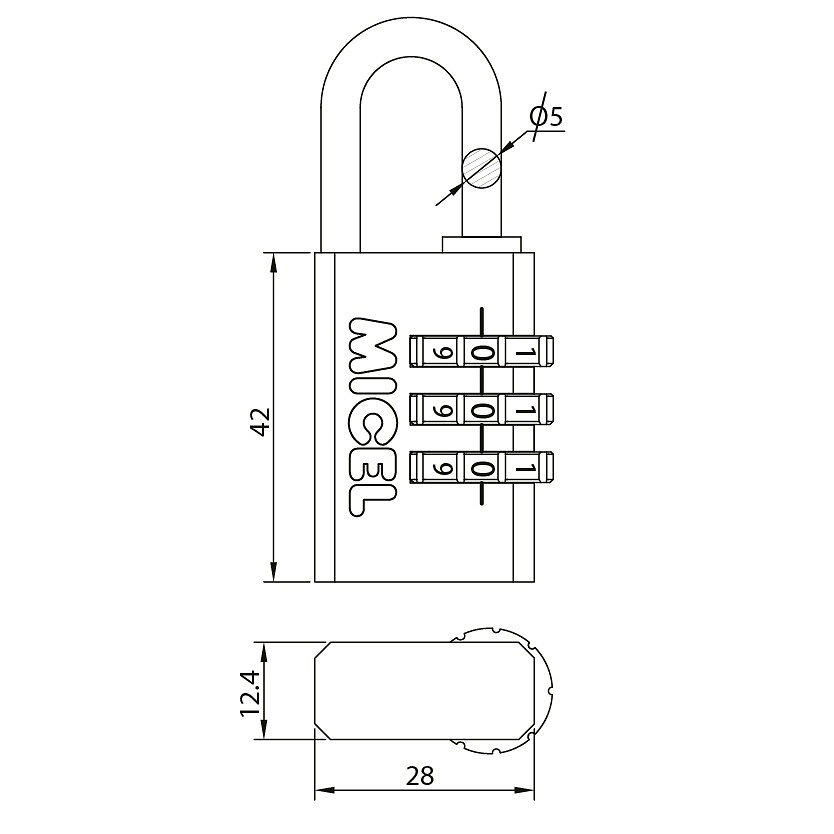 BLISTER CANDADO ARCO NORMAL CN04 ACERO INOX LATON LATON 1 