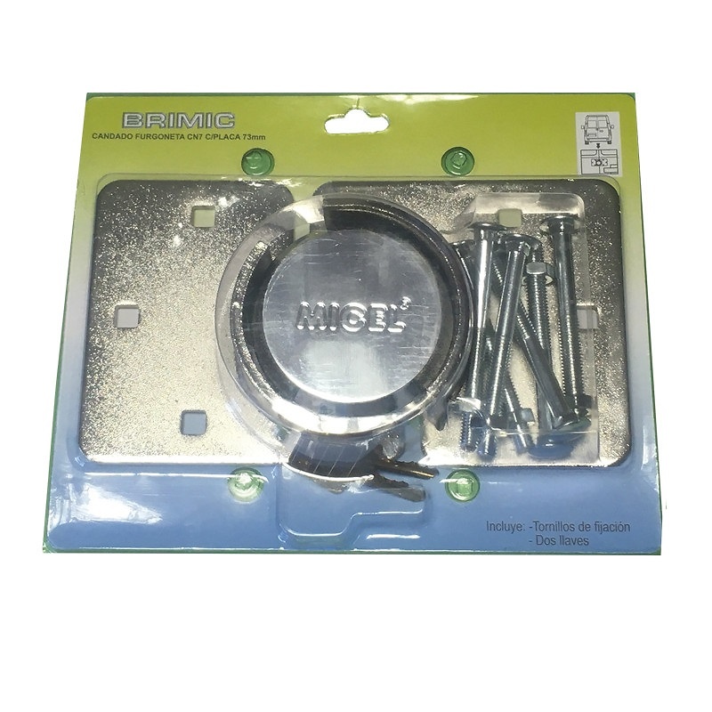 BLISTER CANDADO FURGONETA CN07 73mm CROMO BRILLO 