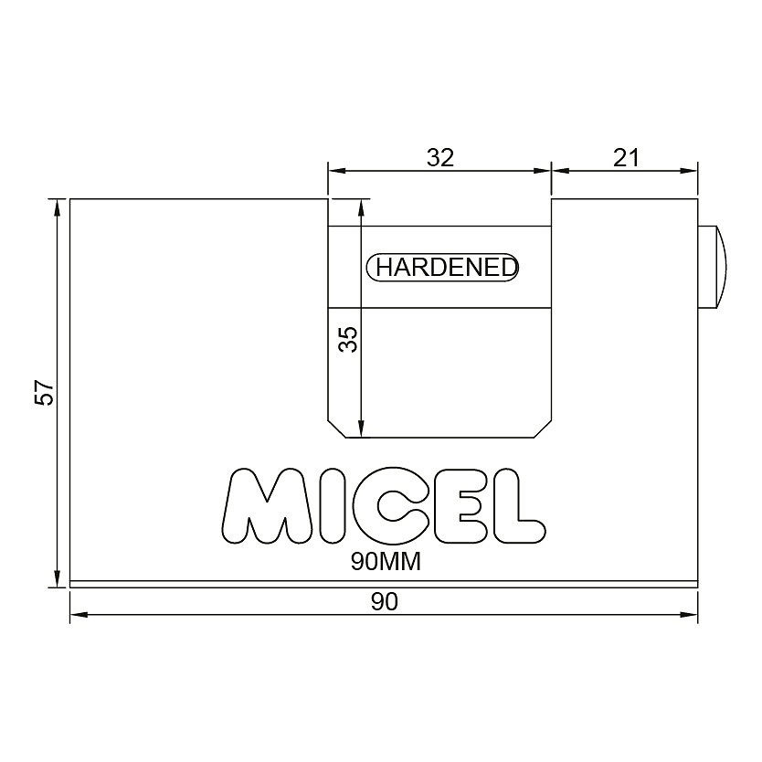 BLISTER CANDADO RECTANGULAR CN03 LATONADO LATON LATON 1 