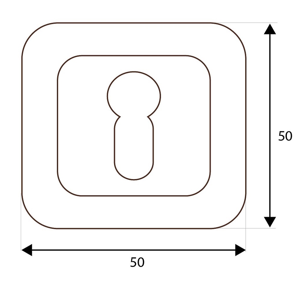 BOCALLAVE PERA CUADRADO 848 50x50mm NM 
