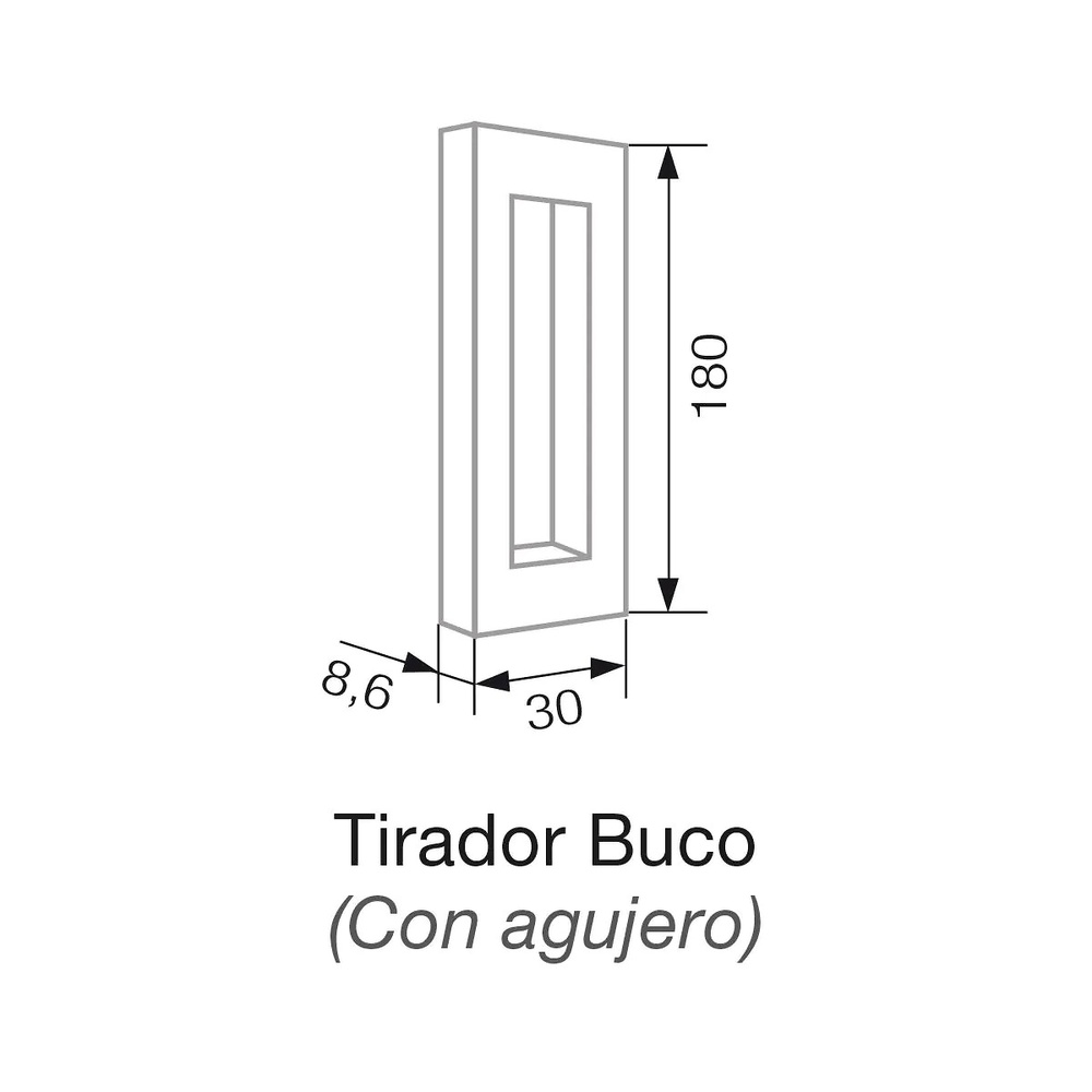 BUCO ,GROTTA Y LITTO JUEGO TIRADORES PARA PUERTAS CORREDERAS GIACOMO 
