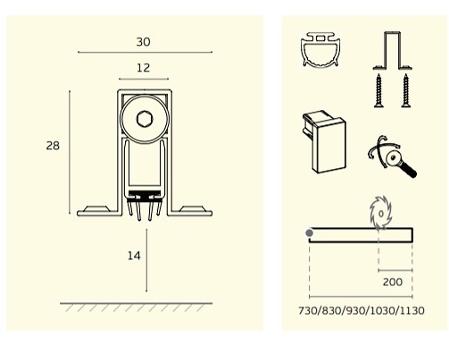 BURLETE PUERTA EMBUTIR PROFI DROP SEAL ALUMINIO 