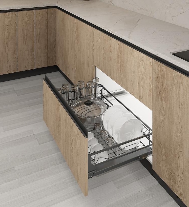 CACEROLERO-CESTA FLAT WIRE TITANIUM GREY SOFT CLOSE 