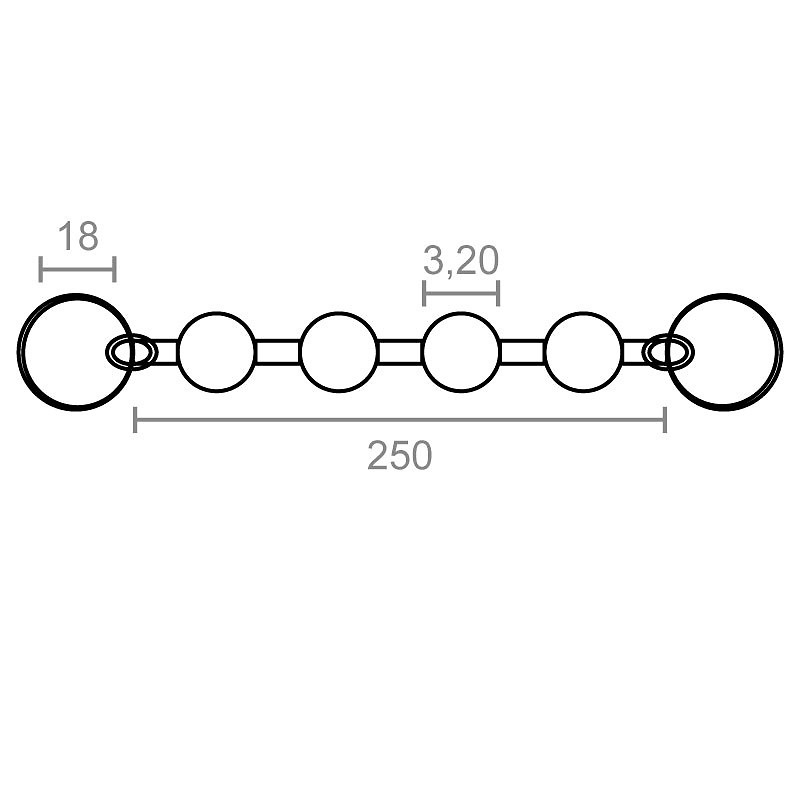 CADENA BOLAS MONTADA CDN08 CROMO BRILLO CROMO BRILLO 32 32 3,2 MM 250 LATON 25 CROMO BRILLO 32 3,2 MM 250 LATON 1 