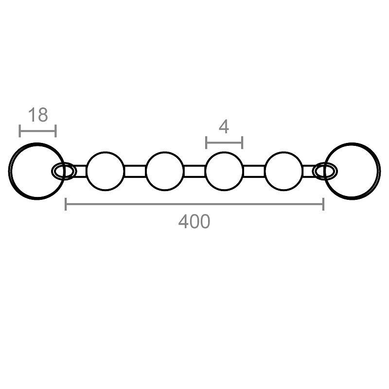 CADENA BOLAS MONTADA CDN08 CROMO BRILLO CROMO BRILLO 4 4 4MM 400 LATON 25 1 4 400 4MM CROMO BRILLO LATON 