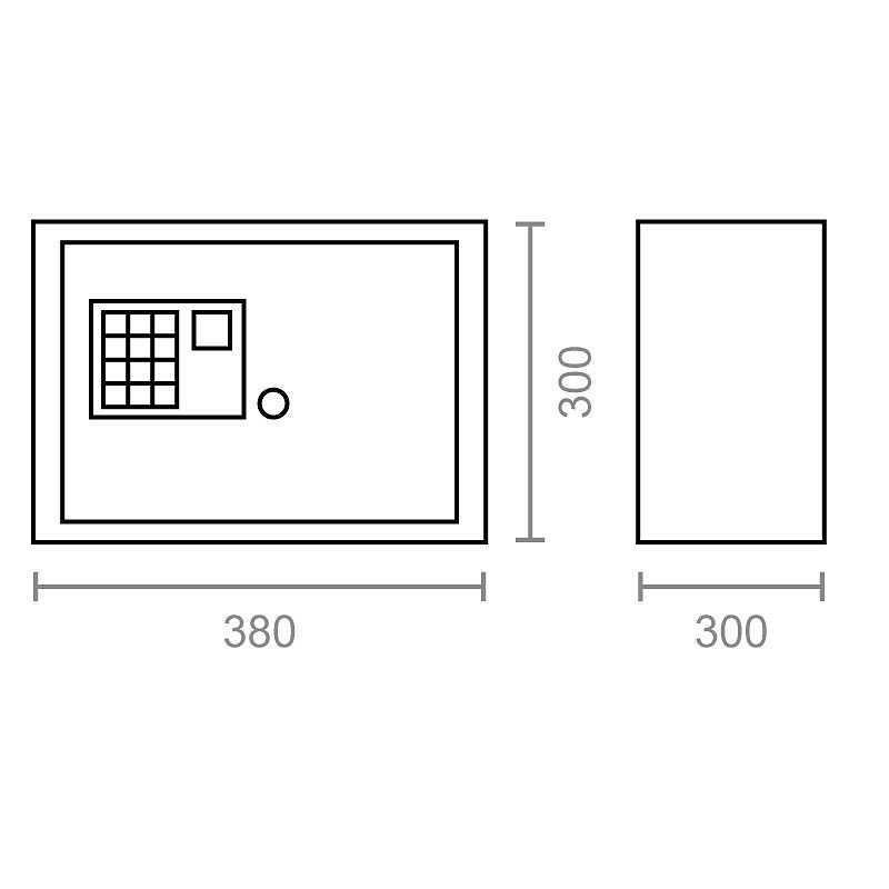 CAJA FUERTE HUELLA ELECTRONICA CON LLAVE CFC06 300mm NEGRO 