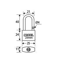 CANDADO ARCO LARGO CN02 LATONADO LATON 11 25 LATON 12 