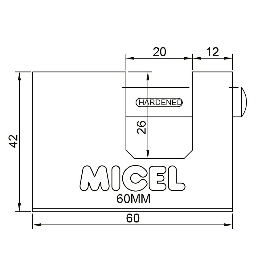 CANDADO RECTANGULAR LLAVES IGUALES CN03 LATONADO LATON 60 42 LATON 6 