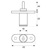 CERRADURA ARCHIVADOR CM10 18mm CROMO BRILLO 