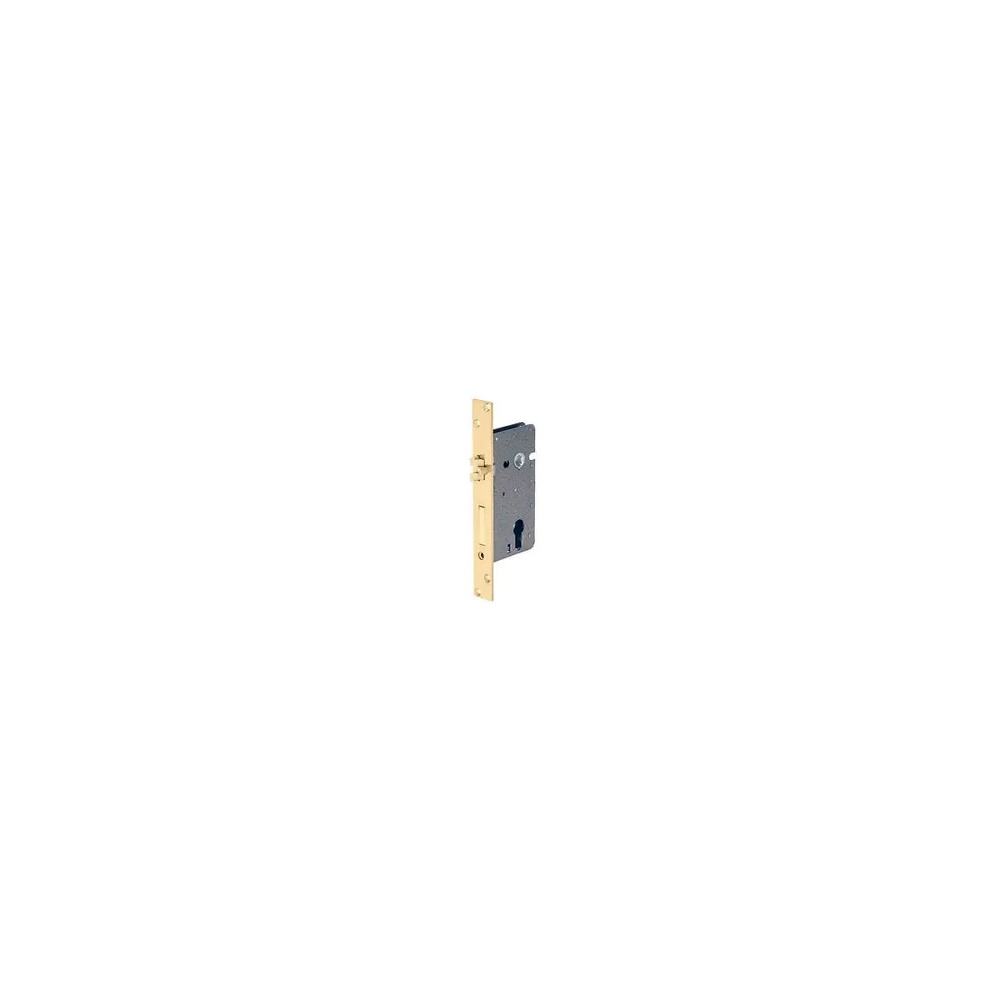 CERRADURA EMBUTIDA DE GOLPE SILENCIOSO 75 mm LATON MATE 50 MM DERECHA 50 MM 75 mm IZQUIERDA LATON MATE 