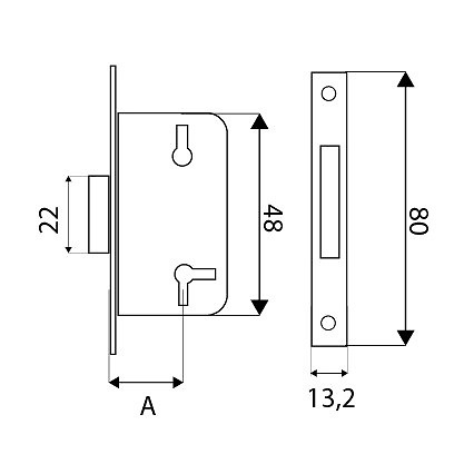 CERRADURA EMBUTIR CM15 LATON PULIDO 