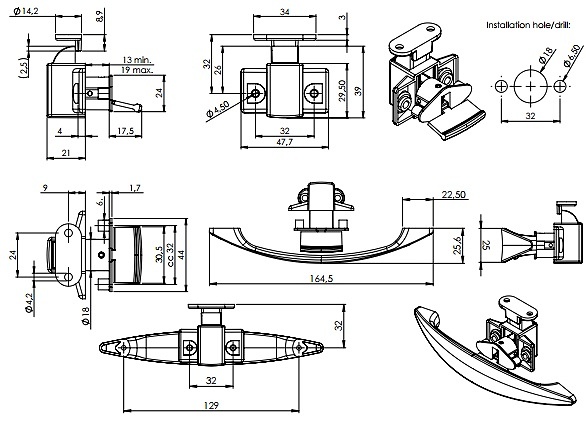CERRADURA MODELO SLAM LIFT LOCK MINI 