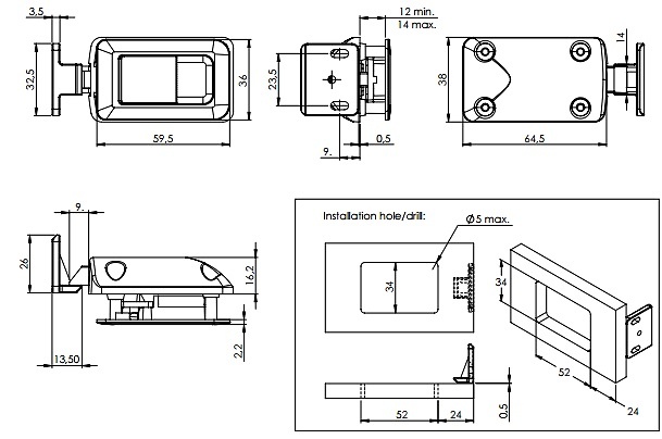 CERRADURA MODELO SLAM LOCK WAGON 