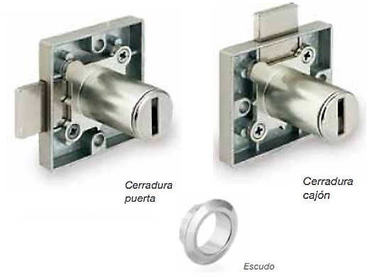 CERRADURA MUEBLE SOBREPONER UNO PUERTA Y CAJON 