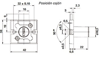 CERRADURA MUEBLE SOBREPONER UNO PUERTA Y CAJON 