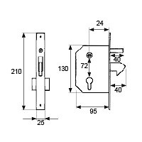 CERRADURA PICOLORO CRR03 ZINCADO ZINCADO 2,5 140 CERRADURA PICOLORO CRR3 40mm 210 ACERO 1 