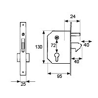 CERRADURA PICOLORO CRR03 ZINCADO ZINCADO 2,5 140 CERRADURA PICOLORO CRR3 60mm 210 ACERO 1 