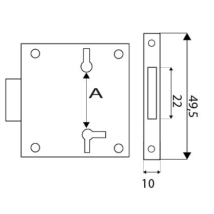 CERRADURA SOBREPONER CM16 LATONADO 20 mm LATONADO 85 39 50 ACERO 1 