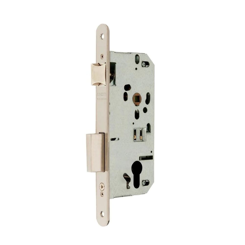 CERRADURAS EMBUTIDAS GOLPE Y LLAVE MCM SI01 INSTITUCIONAL REVERSIBLE 80 mm INOX 50 Sin cilindro REDONDO ACERO 60 90 mm ACERO INOX REDONDO Sin cilindro 