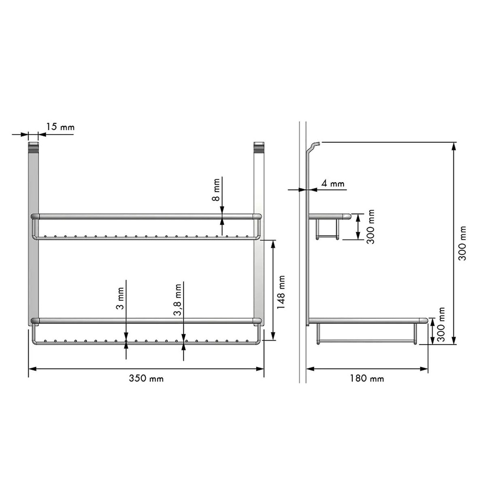 CESTA SOPORTE MULTIUSO ESPECIERO PARA COLGAR EN LA PARED DE LA COCINA 