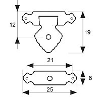 CIERRE ESTUCHE CC11 25mm LATON PULIDO 