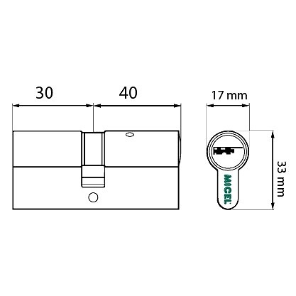 CILINDRO SEGURIDAD CS01 LEVA13 ANTI-BUMPING-TALADRO-SNAP-GANZUA-DOBLE EMBRAGUE NIQUEL 33 17 70 LARGA LATON 1 