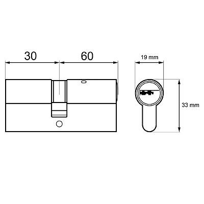 CILINDRO SEGURIDAD CS02 LEVA 15 LATON 33 17 90 LARGA LATON 1 