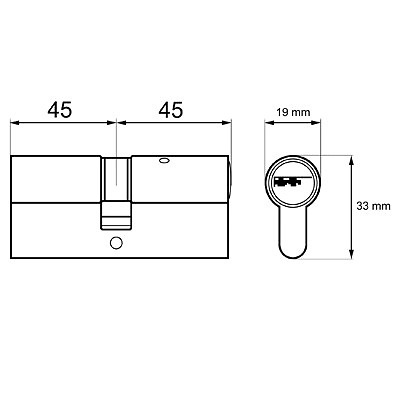 CILINDRO SERRETA CS03 LEVA15 LATON 33 17 90 LARGA LATON 1 